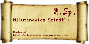 Milutinovics Szirén névjegykártya